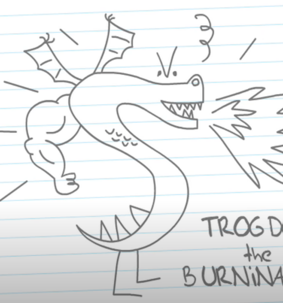 House of the Dragon S2E4 recap picture with Trogdor the Burninator (pencil sketch of a dragon with beefy arms)